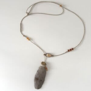 Jomon-period stone spoon+Opal Necklace